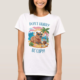 Camiseta Chill Capybara Beach Vibes - Não se apresse a ser