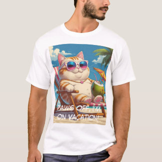 Camiseta Chill Cat Beach Vibes - T-Shirt engraçado para fér