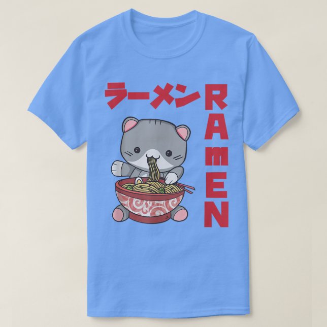Camiseta Chill Cat Ramen Anime Noodles Kawaii Japanese Sket (Frente do Design)
