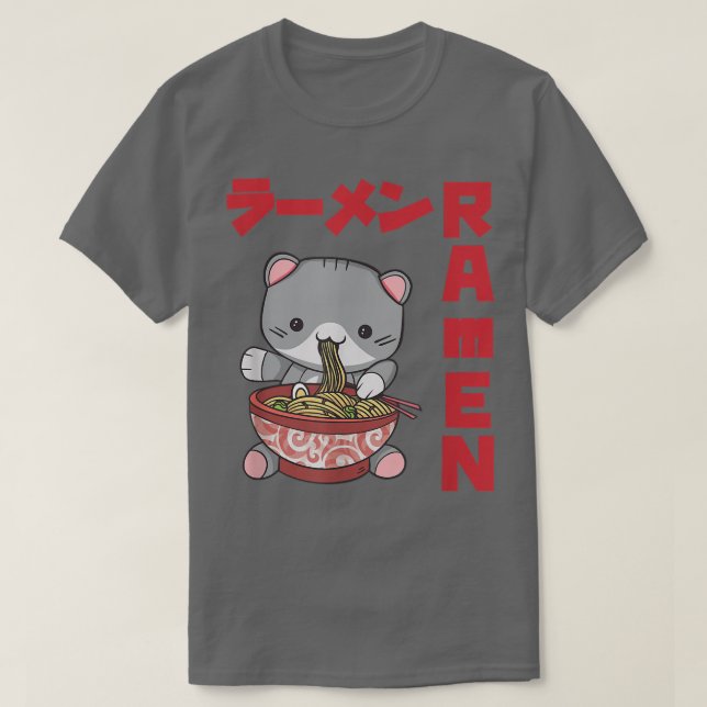 Camiseta Chill Cat Ramen Anime Noodles Kawaii Japonês (Frente do Design)