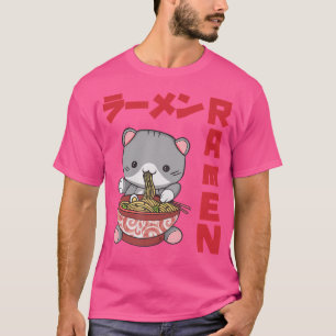Camiseta Chill Cat Ramen Anime Noodles Kawaii Japonês