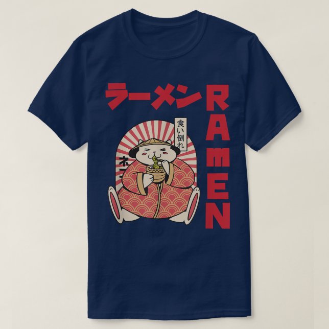 Camiseta Chill Cat Ramen Anime Noodles Kawaii Japonês (Frente do Design)