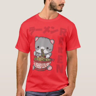 Camiseta Chill Cat Ramen Anime Noodles Kawaii Japonês