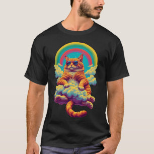 Camiseta Chill Cat Sunset com óculos de sol Swag Cat Retro