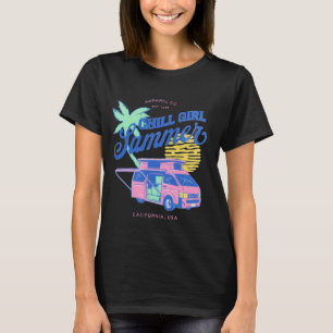 Camiseta Chill Girl Summer Retro Van Design - Califórnia Vi
