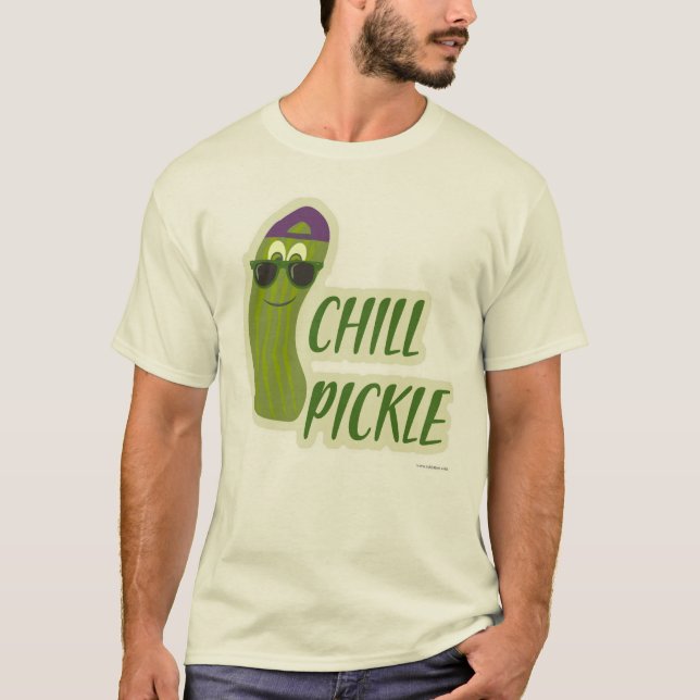 Camiseta Chill Pickle Funny Veggie Cartoon (Frente)