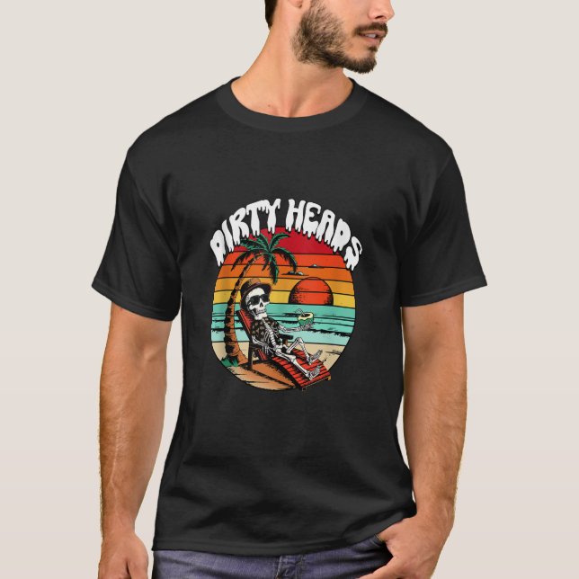 Camiseta Chill Skeleton Dirk Head Retro Beach Art for Men (Frente)