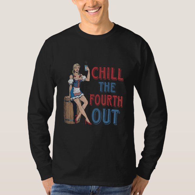 Camiseta Chill The Fourth Out Cowgirl Western Happy 4th Of  (Frente)