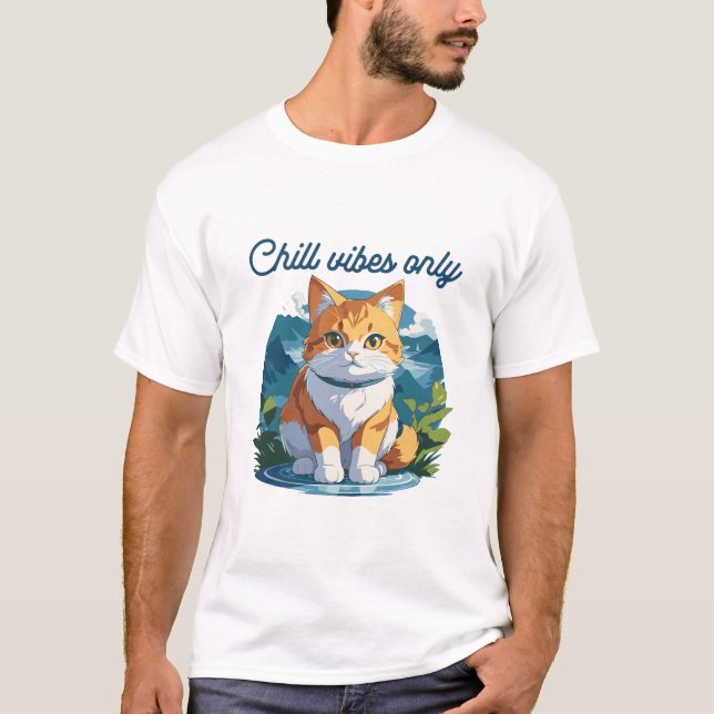 Camiseta Chill Vibes Only Cute Relaxed Dog Art (Frente)