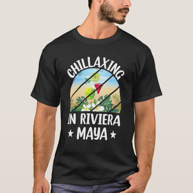 Camiseta Chillaxismo tropical nas férias de verão de Rivier (Frente)