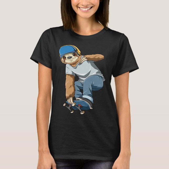 Camiseta Chilled Sloth Skateboarding   Skater (Frente)