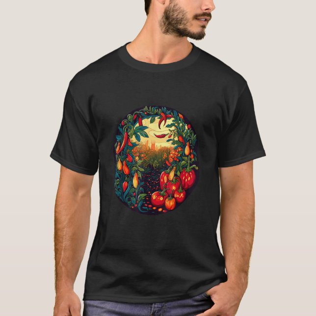 Camiseta Chilli Pepper Hot Peperoni Pepperoni Vegetable Gar (Frente)