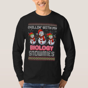 Camiseta Chillin Com A Minha Biologia Snowmies Ugly Sweater