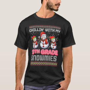 Camiseta Chillin Com Meu 10º ano de Snowmies Ugly Sweater C