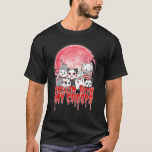 Camiseta Chillin Com Meu Creeps Cat Horror Serial Killer Ha