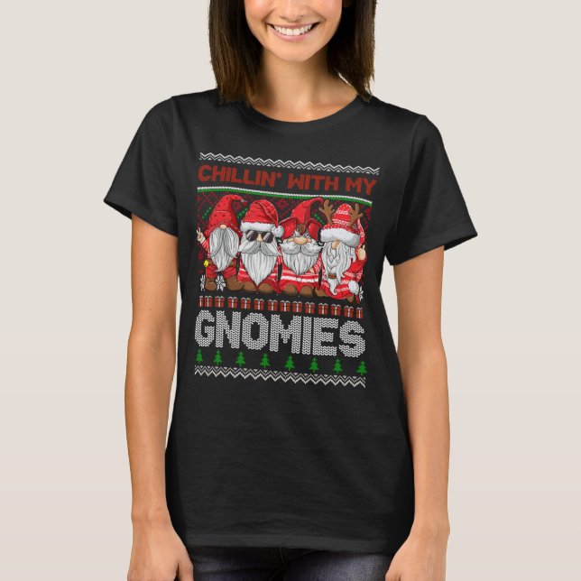 Camiseta Chillin Com Meu Gnomies Ugly Gnomo Em Red Christma (Frente)