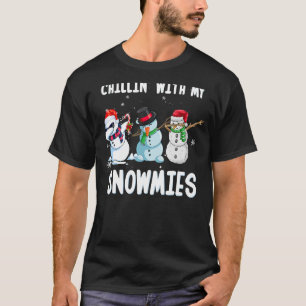 Camiseta Chillin Com Meu Pijama Da Família Snowmies Snowman