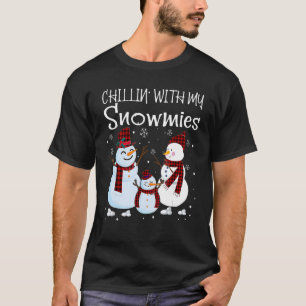 Camiseta Chillin Com Meu Pijama Da Família Snowmies Snowman