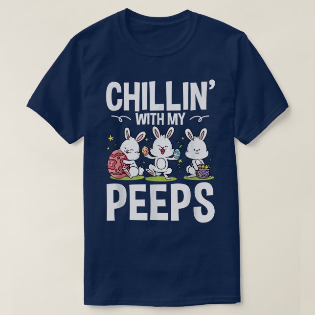 Camiseta Chillin Com Meu Professor De Coelho Da Páscoa De C (Frente do Design)