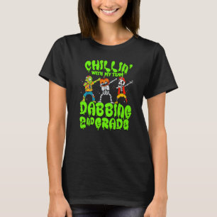 Camiseta Chillin com meu segundo Zombie Pumpkin Skeleton Da