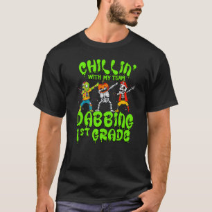 Camiseta Chillin com meu Zombie Pumpkin Skeleton Dab 1rua G