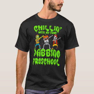 Camiseta Chillin com meu Zombie Pumpkin Skeleton Dab Presch