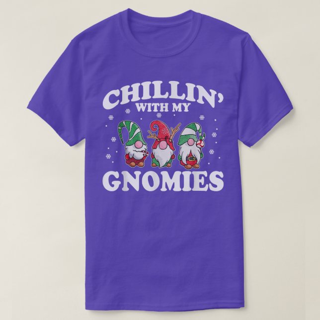 Camiseta Chillin' Com Meus Gnomies Engraçados Grupo Corresp (Frente do Design)