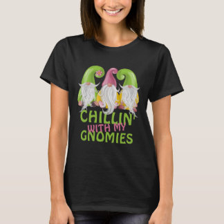 Camiseta Chillin Com Meus Gnomies Gnomos Humor T-Shirt
