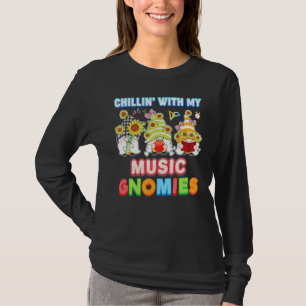 Camiseta Chillin Com Meus Gnomos De Música Professor Crianç