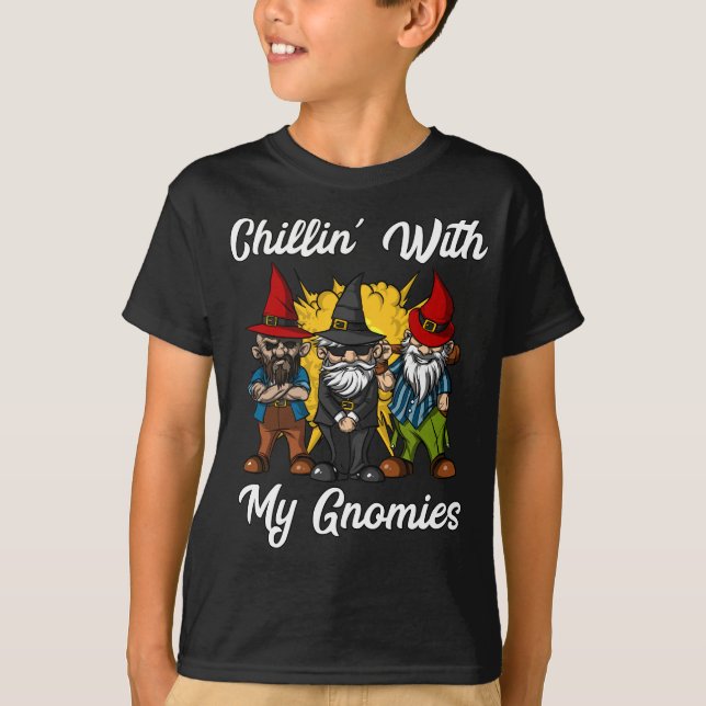Camiseta Chillin Com Meus Gnomos Gnomos Engraçados (Frente)