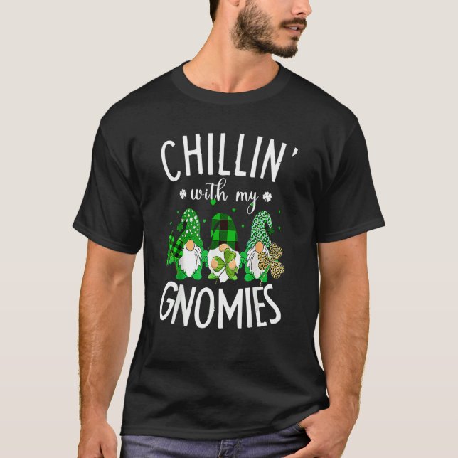 Camiseta Chillin Com Meus Gnomos Leopard Xadrez Buffalo Rua (Frente)