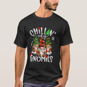 Camiseta Chillin Com Meus Gnomos Luzes De Natal Gnomos Fa