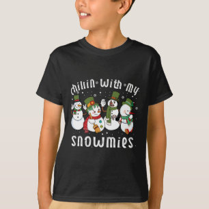 Camiseta Chillin Com Meus Papais noeis De Neve Snowman Engr