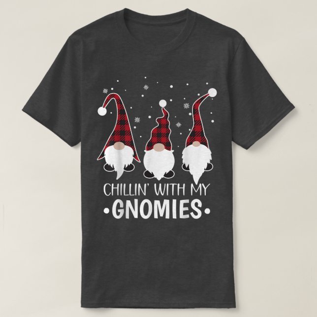 Camiseta Chillin com meus Papais noeis Gnomos Paja de Natal (Frente do Design)