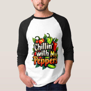 Camiseta Chillin' com meus pimentões - Gráfico infantil col