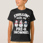 Camiseta Chillin Com Meus Snowmies Cute Snowman Fez Christm<br><div class="desc">Chillin Com Meu Suéter De Neve Bonito</div>