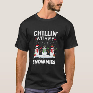 Camiseta Chillin Com Meus Snowmies Engraçados Xmas Pajama U
