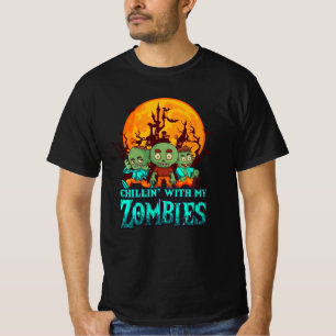 Camiseta Chillin Com Meus Zombies Cutes Zombies Halloween