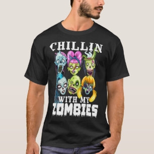 Camiseta Chillin Com Meus Zombies Halloween Zombie Boys