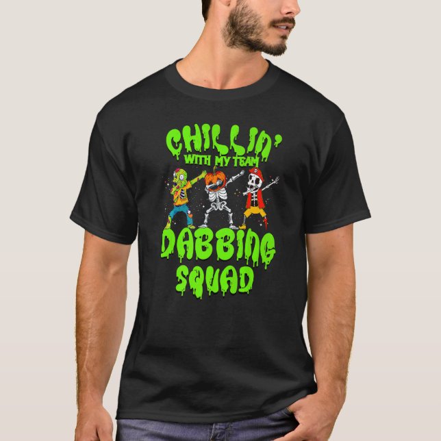 Camiseta Chillin com minha equipe, Zombie Pumpkin (Frente)