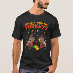 Camiseta Chillin Com Minha Família De Ação De Graças Engraç
