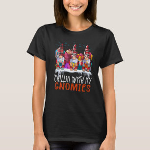 Camiseta Chillin Com Minha Família Gnomie De Festas De Nata