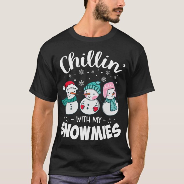 Camiseta Chillin Com Minha Neve Mulheres De Natal Te (Frente)
