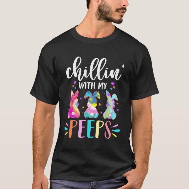 Camiseta Chillin Com Minha Páscoa De Tie Dye Do Professor P (Frente)
