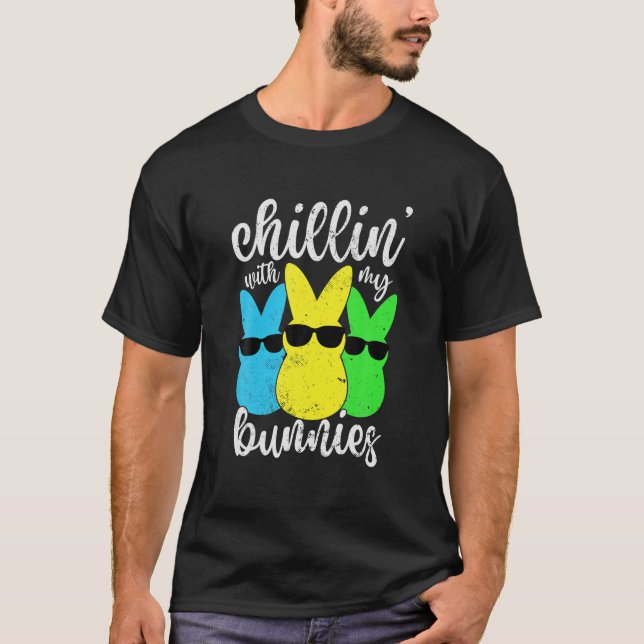 Camiseta Chillin Com Minha Páscoa Infantil Bunnies Dia 2022 (Frente)