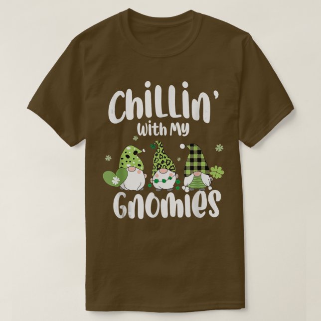 Camiseta Chillin Com O Meu Dia de São Patrício De Gnomies I (Frente do Design)