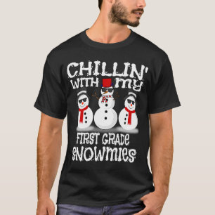 Camiseta Chillin Com O Meu Primeiro Grau Snowmies Cute Snow