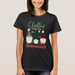 Camiseta Chillin Com Os Meus Gnomos De Natal Gnomos Vermelh