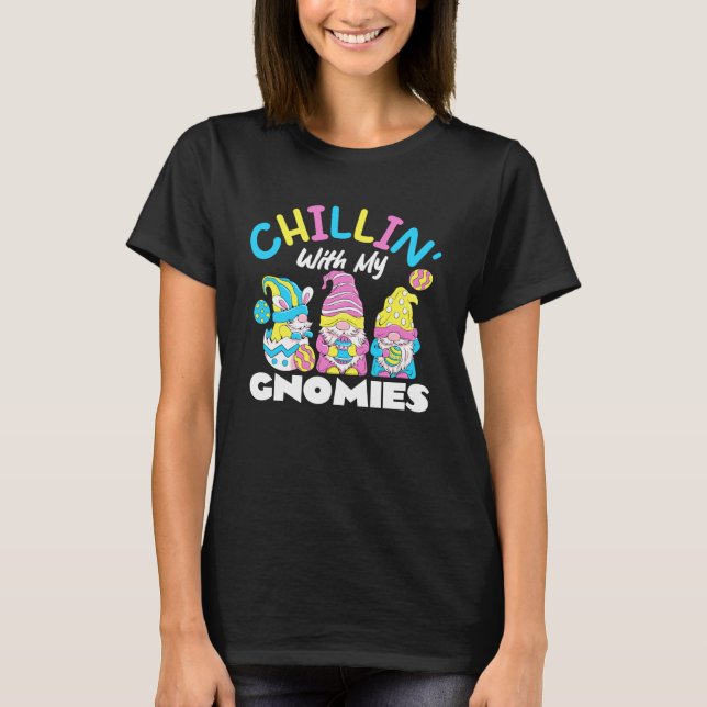 Camiseta Chillin Com Os Meus Gnomos Gnomos Dia de Páscoa Bu (Frente)