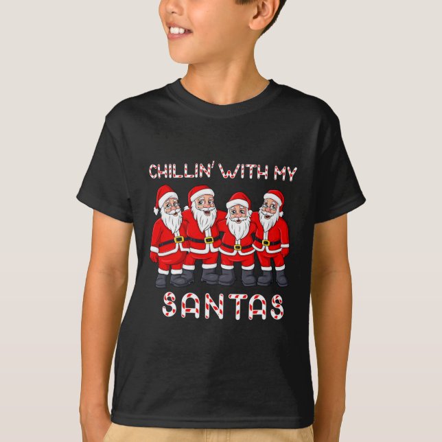 Camiseta Chillin Com Os Meus Meninos De Natal Do Santas Men (Frente)